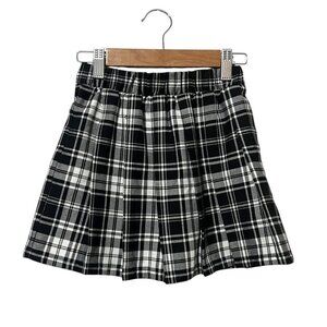 Girls Plaid Pleated Skirt Size 6/6x Academia Preppy Art Class Elastic Waist